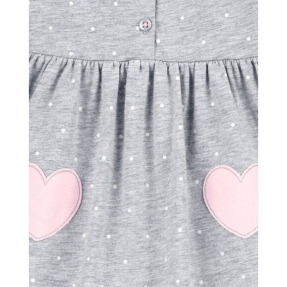 Carter's Baby Heart Jersey Dress - Size 3-6 Months - Picture 3 of 4